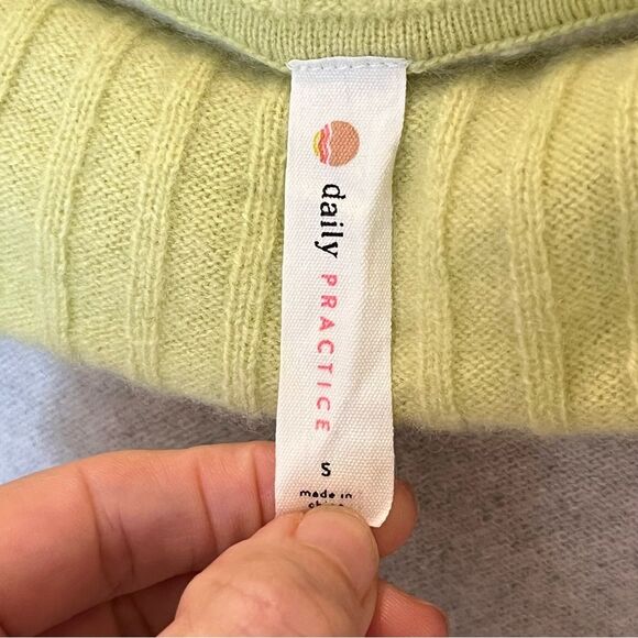 Anthropologie Daily Practice Cashmere Cowl Neck Colorblock Sweater size Small - Picture 7 of 9